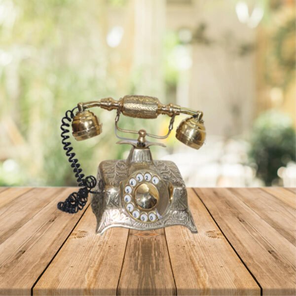 buy Vintage Wooden Brass Telephone