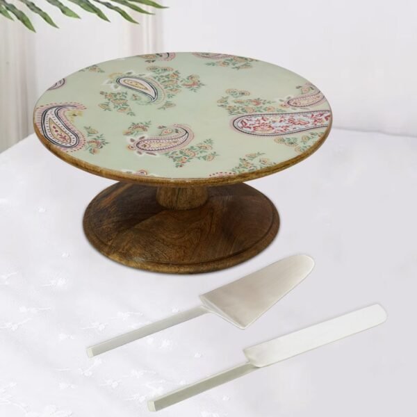 white printed dessert stand