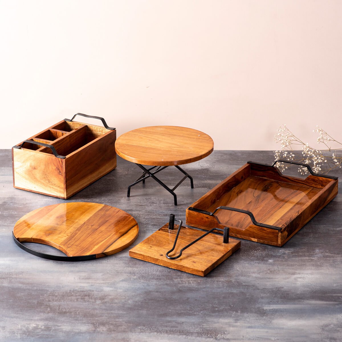 Wooden Tray Set for Kitchen